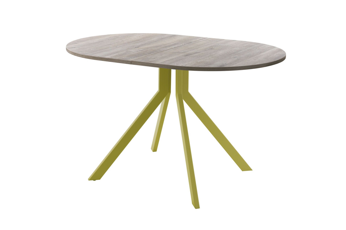 Обеденный стол AMC Elite (серии SLIM) / E18(1100) D3 (золото/Дуб Уайт-Ривер песочно-бежевый)