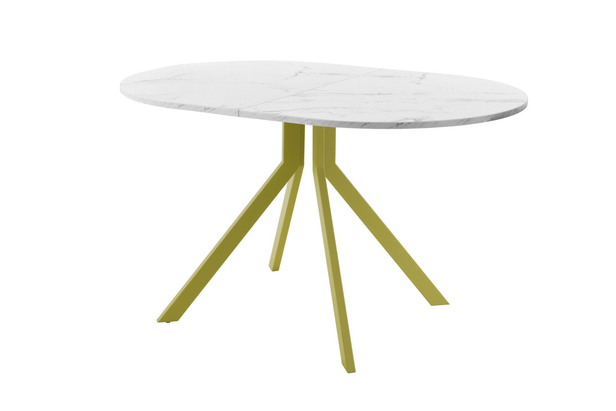 Обеденный стол AMC Elite (серии SLIM) / E18(1100) D3 (золото/Мрамор Кристалл)