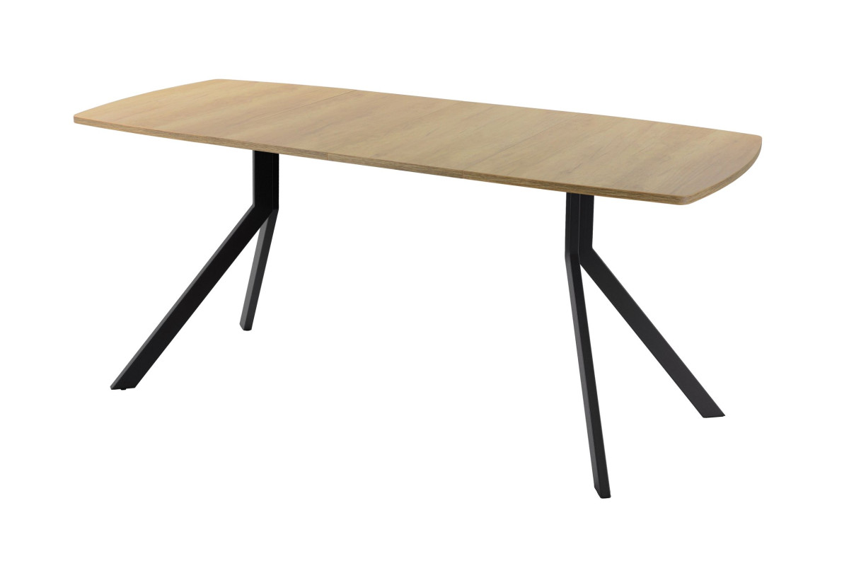 Обеденный стол AMC Elite (серии SLIM) / E18(1100) D6 (черный/Дуб Небраска Натуральный)