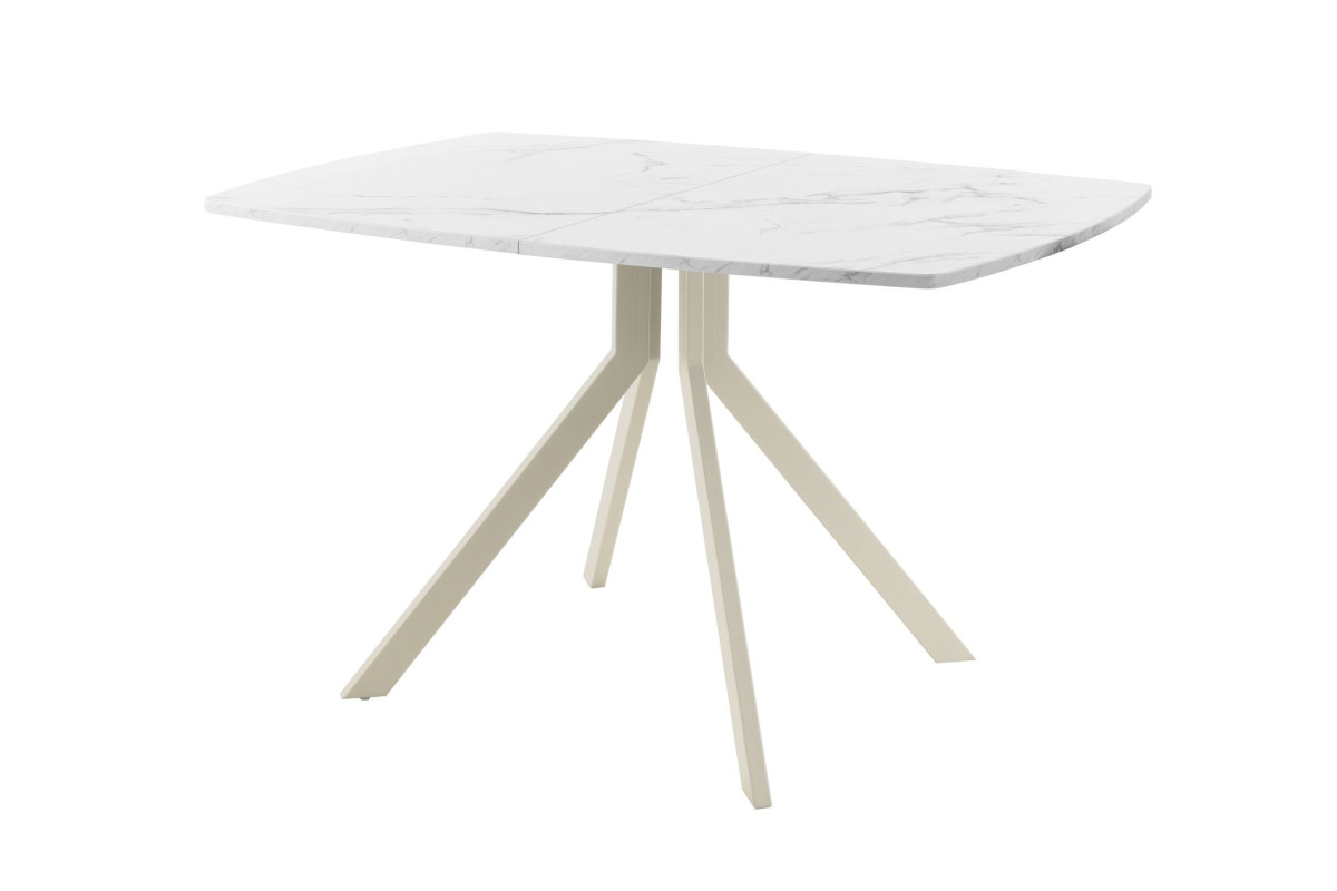 Обеденный стол AMC Elite (серии SLIM) / E18(1200) D6 (бежевый/Мрамор Кристалл)