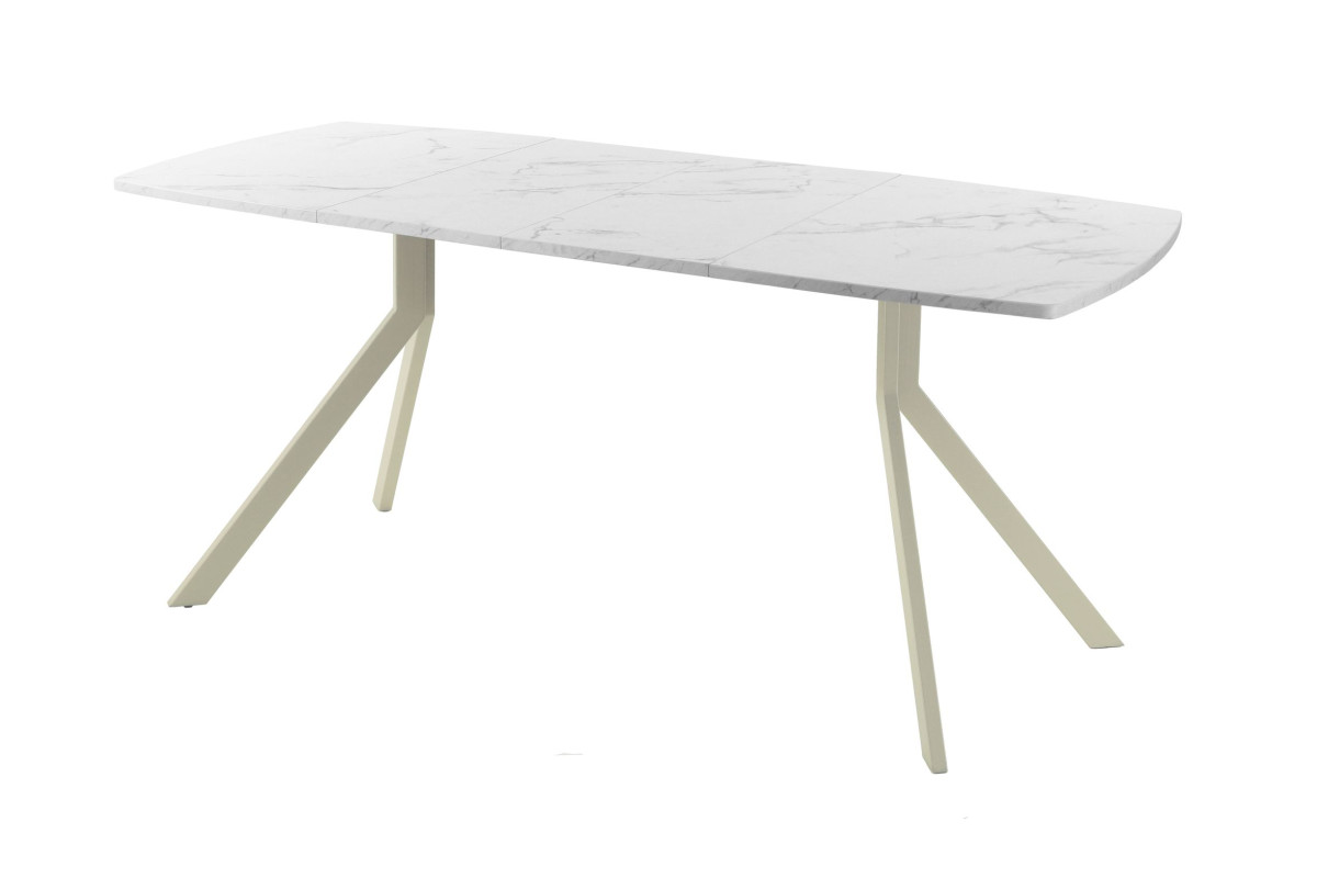 Обеденный стол AMC Elite (серии SLIM) / E18(1200) D6 (бежевый/Мрамор Кристалл)