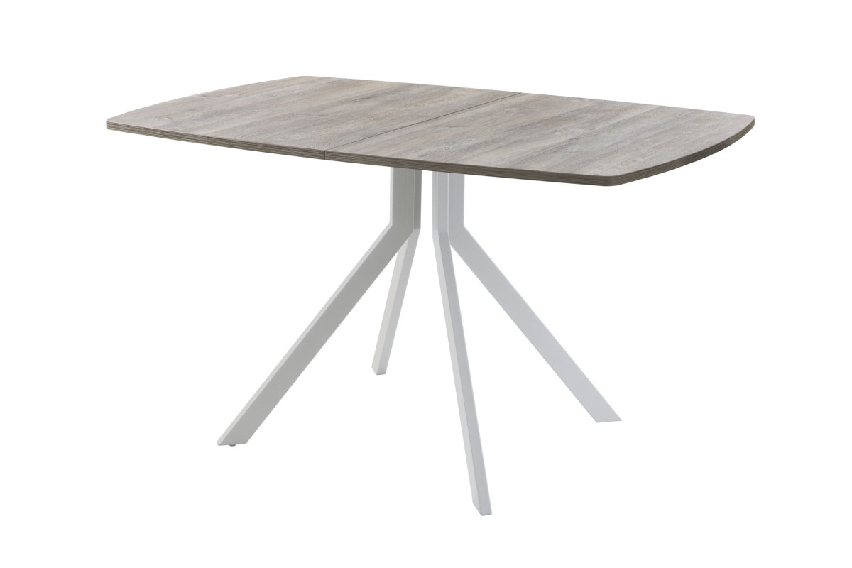 Обеденный стол AMC Elite (серии SLIM) / E18(1200) D6 (серебро/Дуб Уайт-Ривер песочно-бежевый)