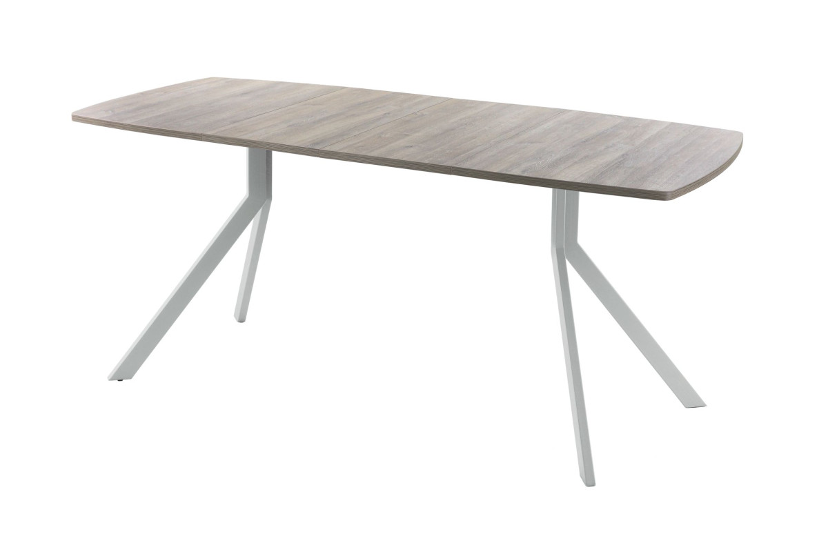 Обеденный стол AMC Elite (серии SLIM) / E18(1200) D6 (серебро/Дуб Уайт-Ривер песочно-бежевый)