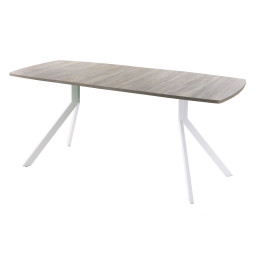 Обеденный стол AMC Elite (серии SLIM) / E18(1200) D6 (белый/Дуб Уайт-Ривер песочно-бежевый)