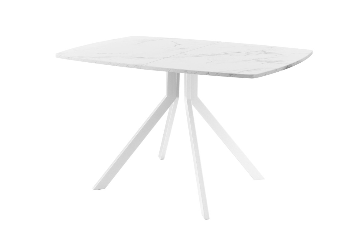 Обеденный стол AMC Elite (серии SLIM) / E18(1100) D6 (белый/Мрамор Кристалл)