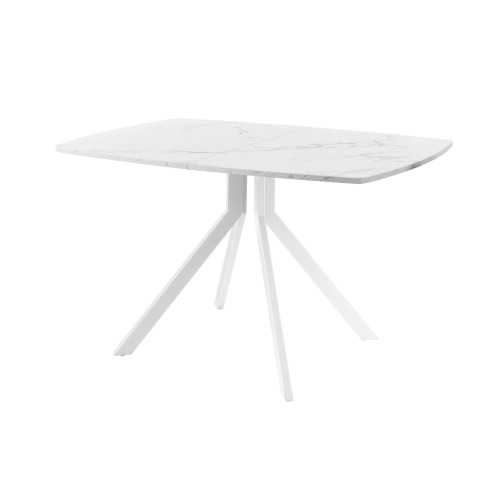 Обеденный стол AMC Elite (серии SLIM) / E18(1200) D6 (белый/Мрамор Кристалл)