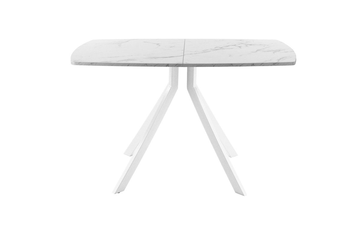 Обеденный стол AMC Elite (серии SLIM) / E18(1100) D6 (белый/Мрамор Кристалл)