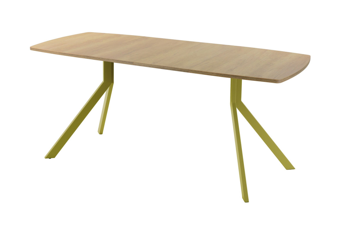 Обеденный стол AMC Elite (серии SLIM) / E18(1100) D6 (золото/Дуб Небраска Натуральный)