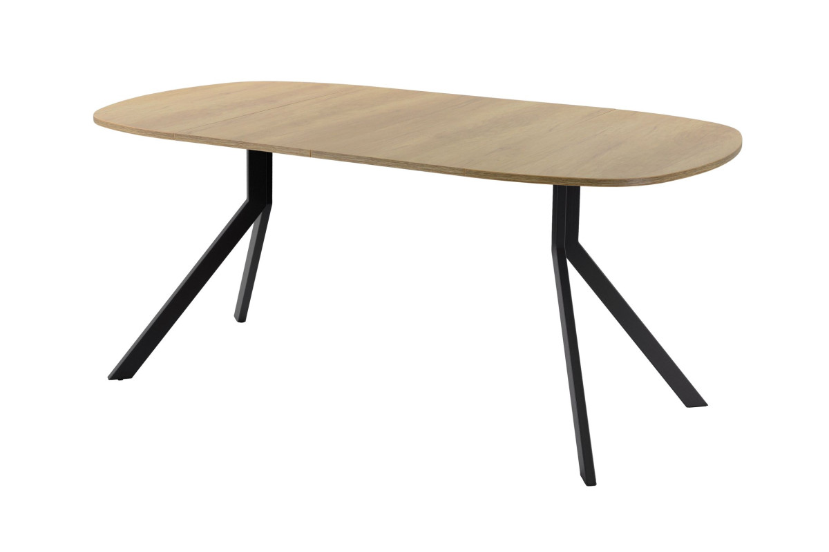 Обеденный стол AMC Elite (серии SLIM) / E18(900) D7 (черный/Дуб Небраска Натуральный)