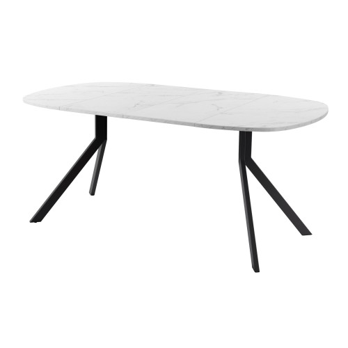 Обеденный стол AMC Elite (серии SLIM) / E18(900) D7 (черный/Мрамор Кристалл)