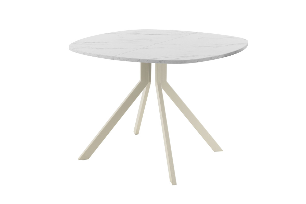 Обеденный стол AMC Elite (серии SLIM) / E18(900) D7 (бежевый/Мрамор Кристалл)