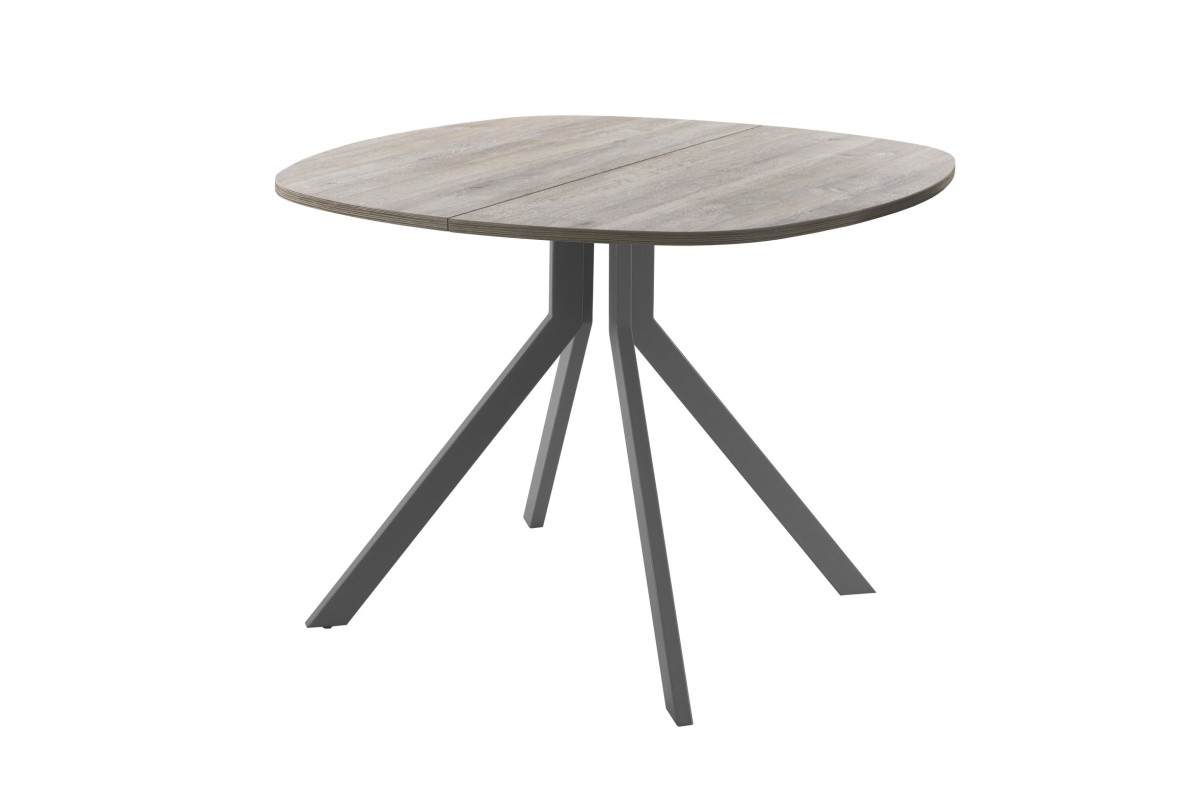 Обеденный стол AMC Elite (серии SLIM) / E18(900) D7 (графит/Дуб Уайт-Ривер песочно-бежевый)