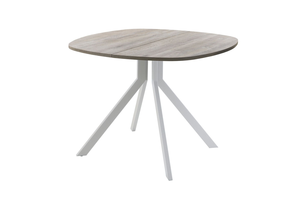 Обеденный стол AMC Elite (серии SLIM) / E18(900) D7 (серебро/Дуб Уайт-Ривер песочно-бежевый)