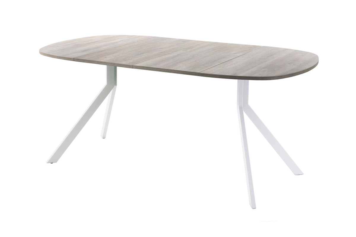 Обеденный стол AMC Elite (серии SLIM) / E18(800) D7 (белый/Дуб Уайт-Ривер песочно-бежевый)