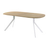 Обеденный стол AMC Elite (серии SLIM) / E18(800) D7 (белый/Дуб Небраска Натуральный)