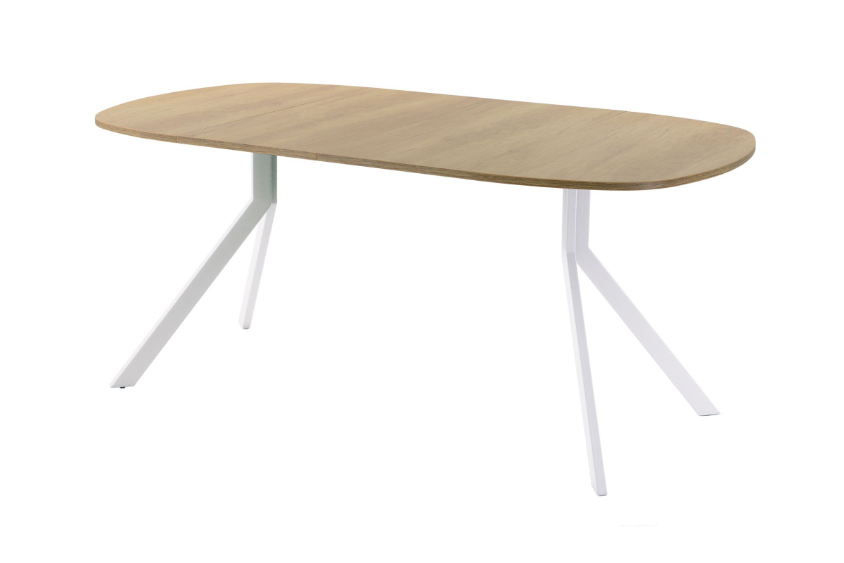 Обеденный стол AMC Elite (серии SLIM) / E18(800) D7 (белый/Дуб Небраска Натуральный)