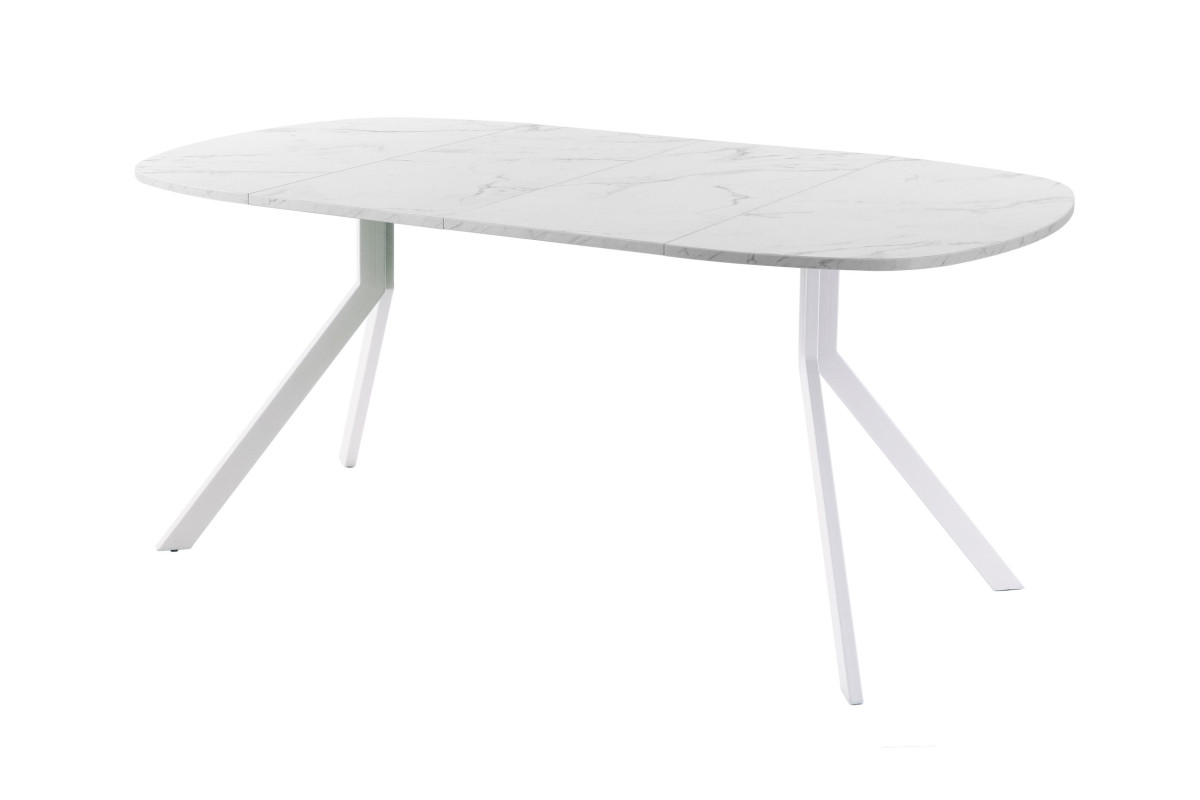 Обеденный стол AMC Elite (серии SLIM) / E18(800) D7 (белый/Мрамор Кристалл)