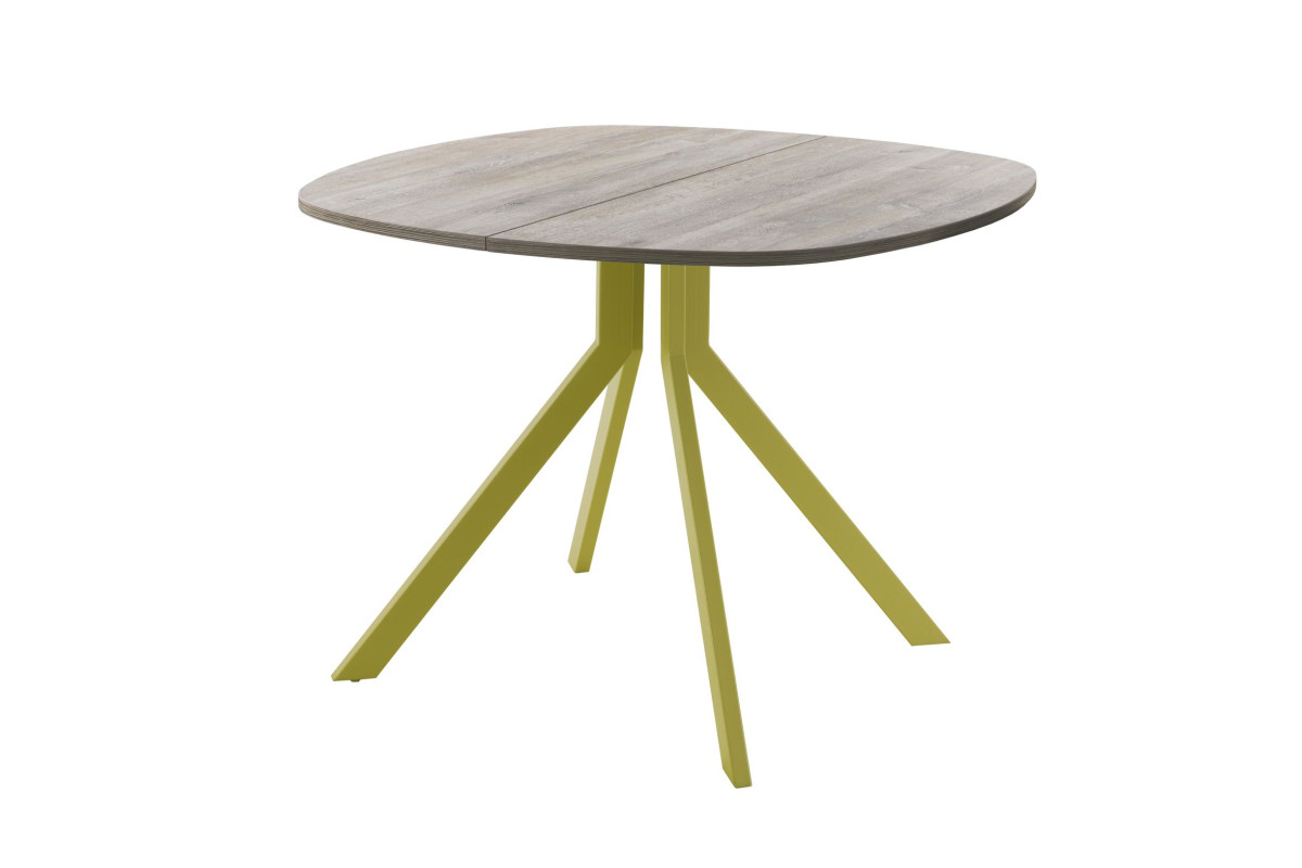 Обеденный стол AMC Elite (серии SLIM) / E18(900) D7 (золото/Дуб Уайт-Ривер песочно-бежевый)