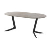 Обеденный стол AMC Elite (серии SLIM) / E19(800) D1 (черный/Дуб Уайт-Ривер песочно-бежевый)