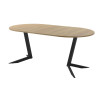Обеденный стол AMC Elite (серии SLIM) / E19(800) D1 (черный/Дуб Небраска Натуральный)