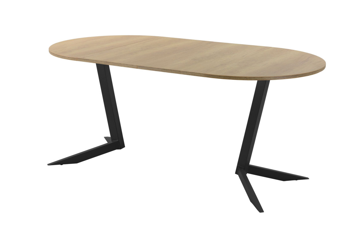 Обеденный стол AMC Elite (серии SLIM) / E19(800) D1 (черный/Дуб Небраска Натуральный)