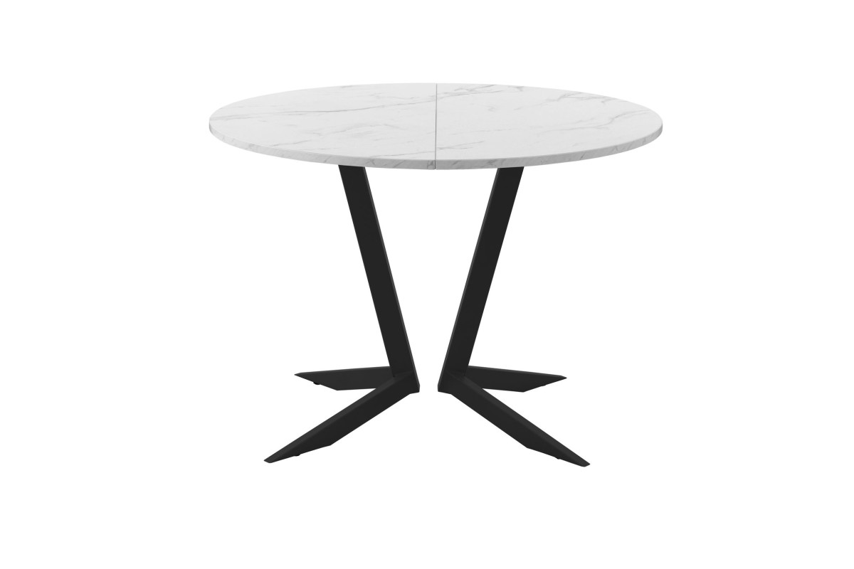 Обеденный стол AMC Elite (серии SLIM) / E19(900) D1 (черный/Мрамор Кристалл)