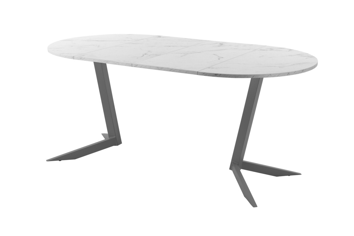 Обеденный стол AMC Elite (серии SLIM) / E19(800) D1 (графит/Мрамор Кристалл)