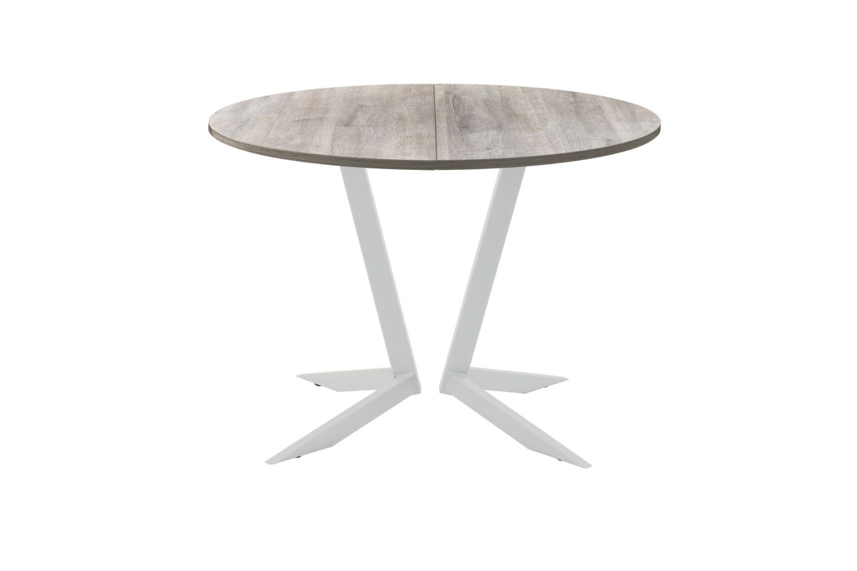 Обеденный стол AMC Elite (серии SLIM) / E19(800) D1 (серебро/Дуб Уайт-Ривер песочно-бежевый)