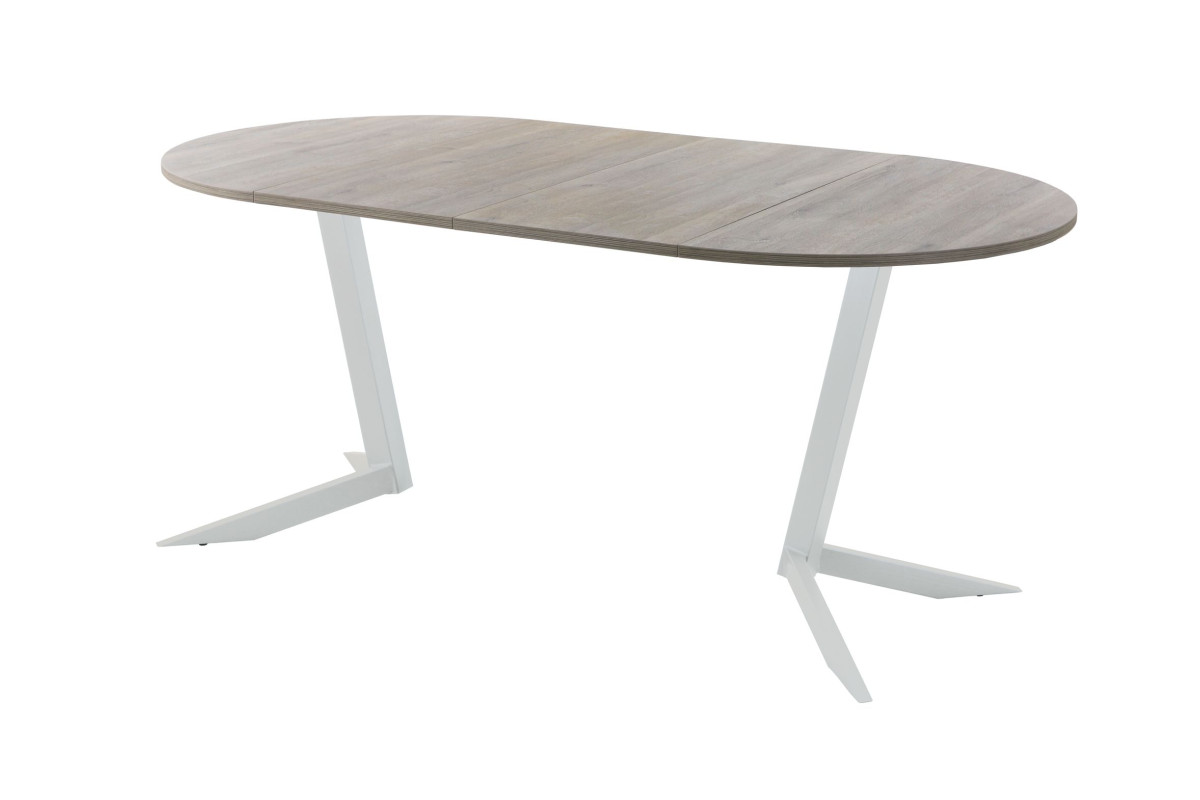 Обеденный стол AMC Elite (серии SLIM) / E19(800) D1 (серебро/Дуб Уайт-Ривер песочно-бежевый)