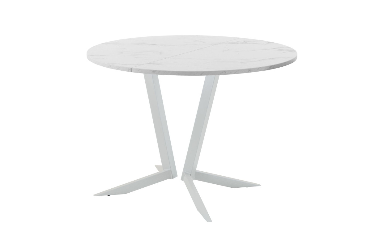 Обеденный стол AMC Elite (серии SLIM) / E19(800) D1 (серебро/Мрамор Кристалл)