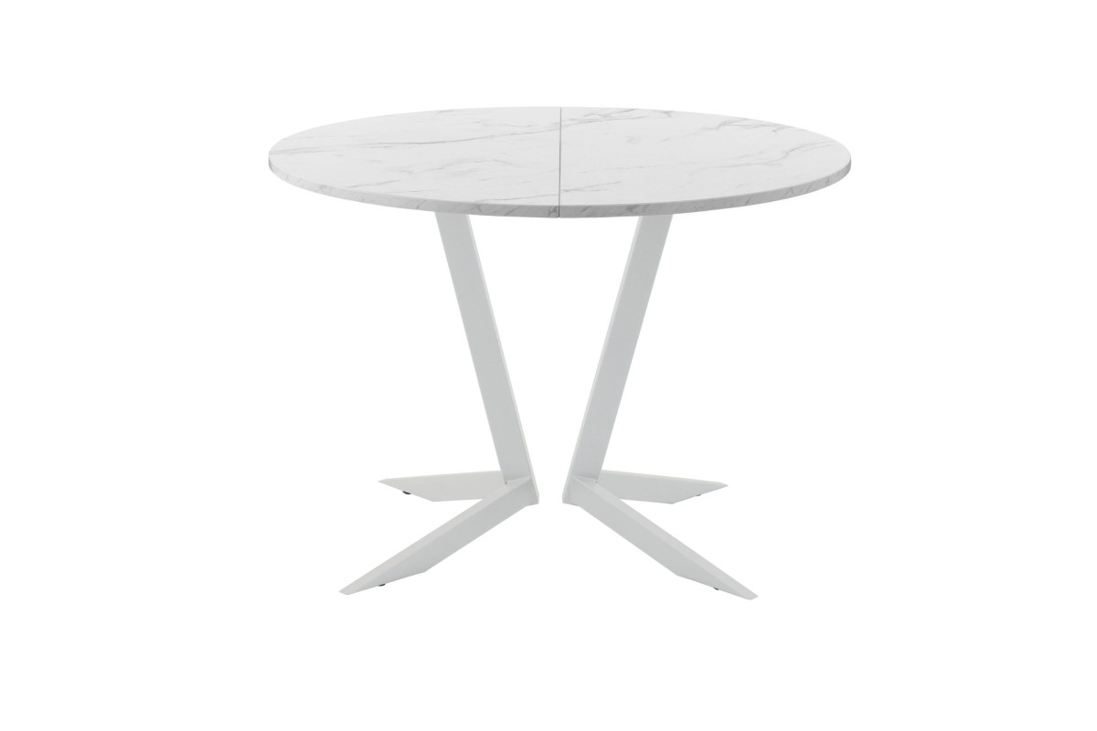 Обеденный стол AMC Elite (серии SLIM) / E19(800) D1 (серебро/Мрамор Кристалл)