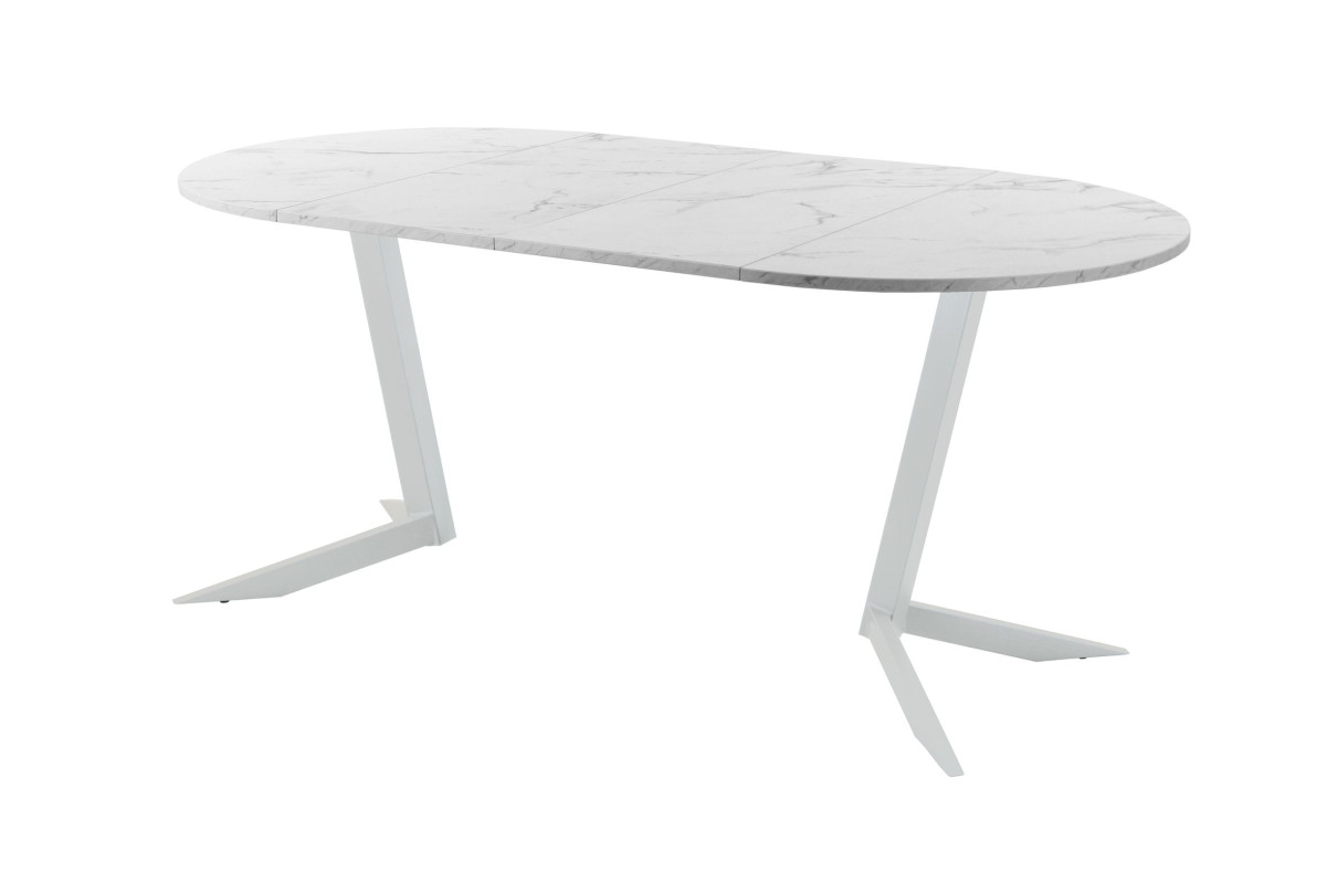 Обеденный стол AMC Elite (серии SLIM) / E19(800) D1 (серебро/Мрамор Кристалл)