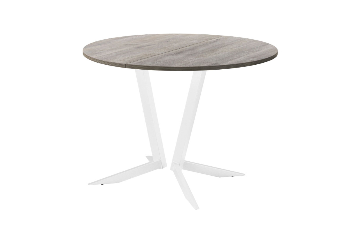 Обеденный стол AMC Elite (серии SLIM) / E19(800) D1 (белый/Дуб Уайт-Ривер песочно-бежевый)