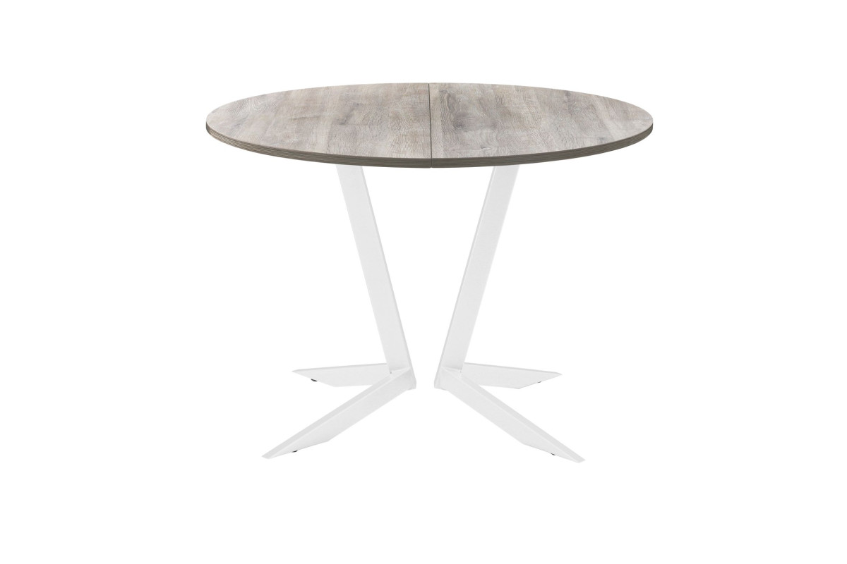 Обеденный стол AMC Elite (серии SLIM) / E19(800) D1 (белый/Дуб Уайт-Ривер песочно-бежевый)