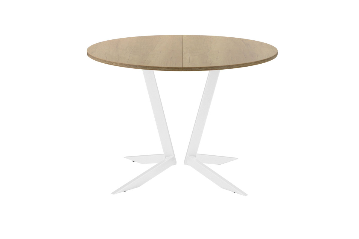 Обеденный стол AMC Elite (серии SLIM) / E19(800) D1 (белый/Дуб Небраска Натуральный)