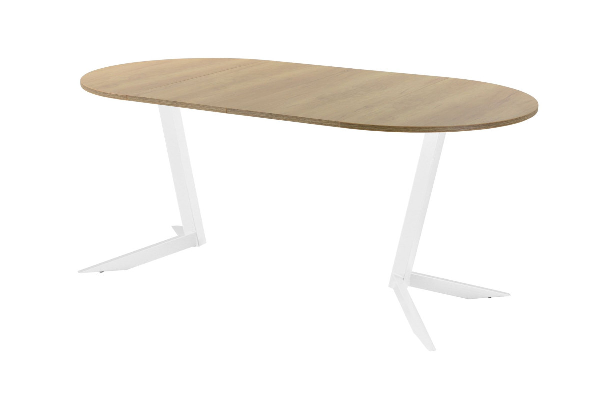 Обеденный стол AMC Elite (серии SLIM) / E19(800) D1 (белый/Дуб Небраска Натуральный)