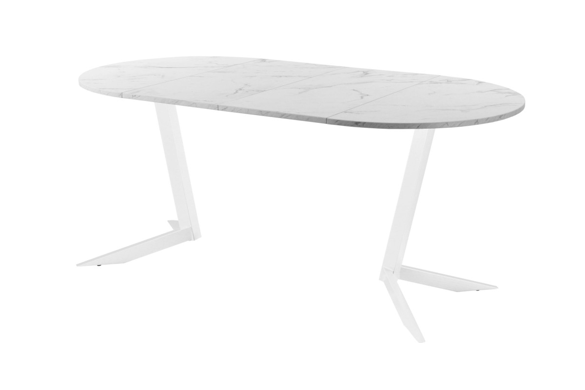 Обеденный стол AMC Elite (серии SLIM) / E19(800) D1 (белый/Мрамор Кристалл)