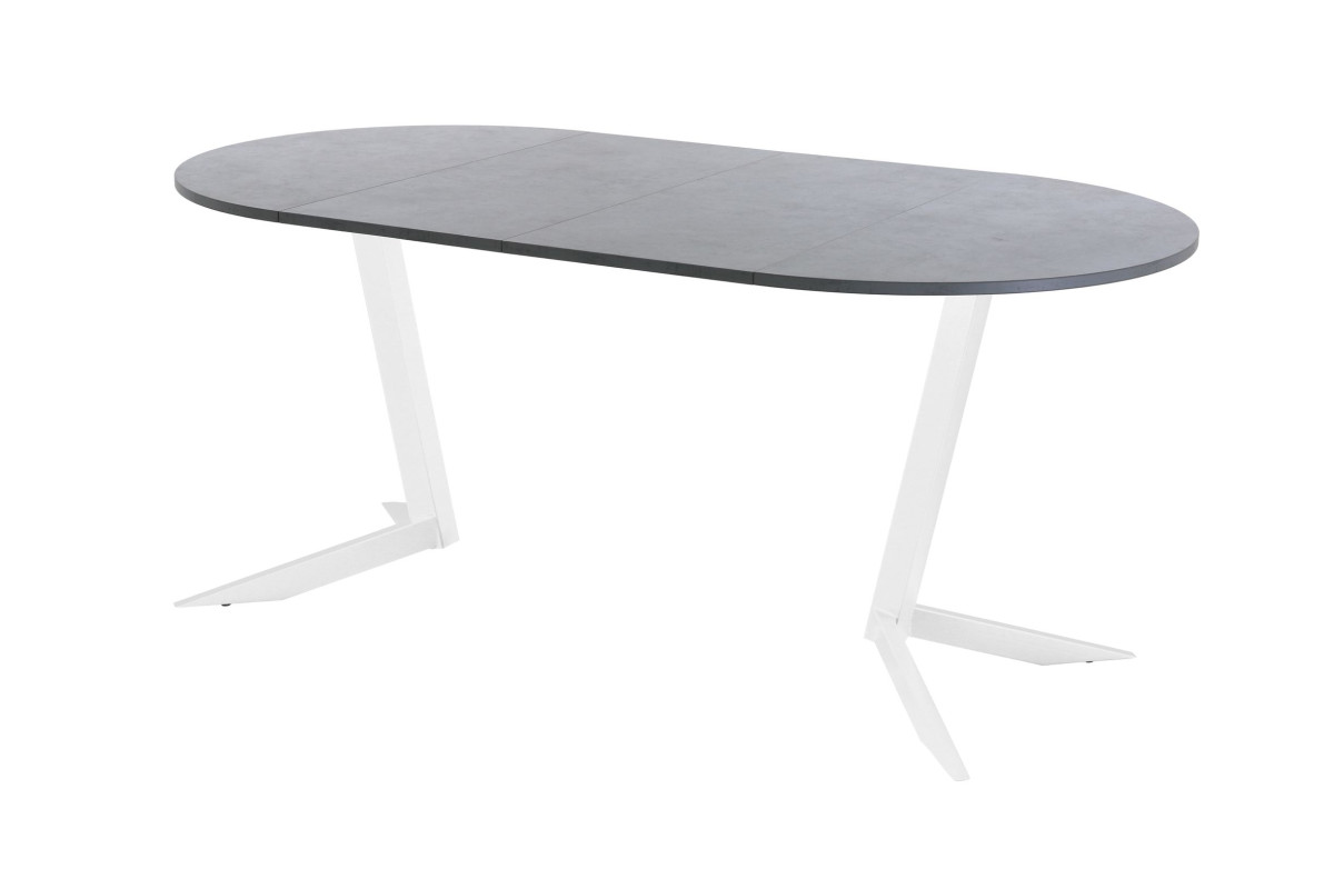 Обеденный стол AMC Elite (серии SLIM) / E19(800) D1 (белый/Бетон Чикаго светло-серый)
