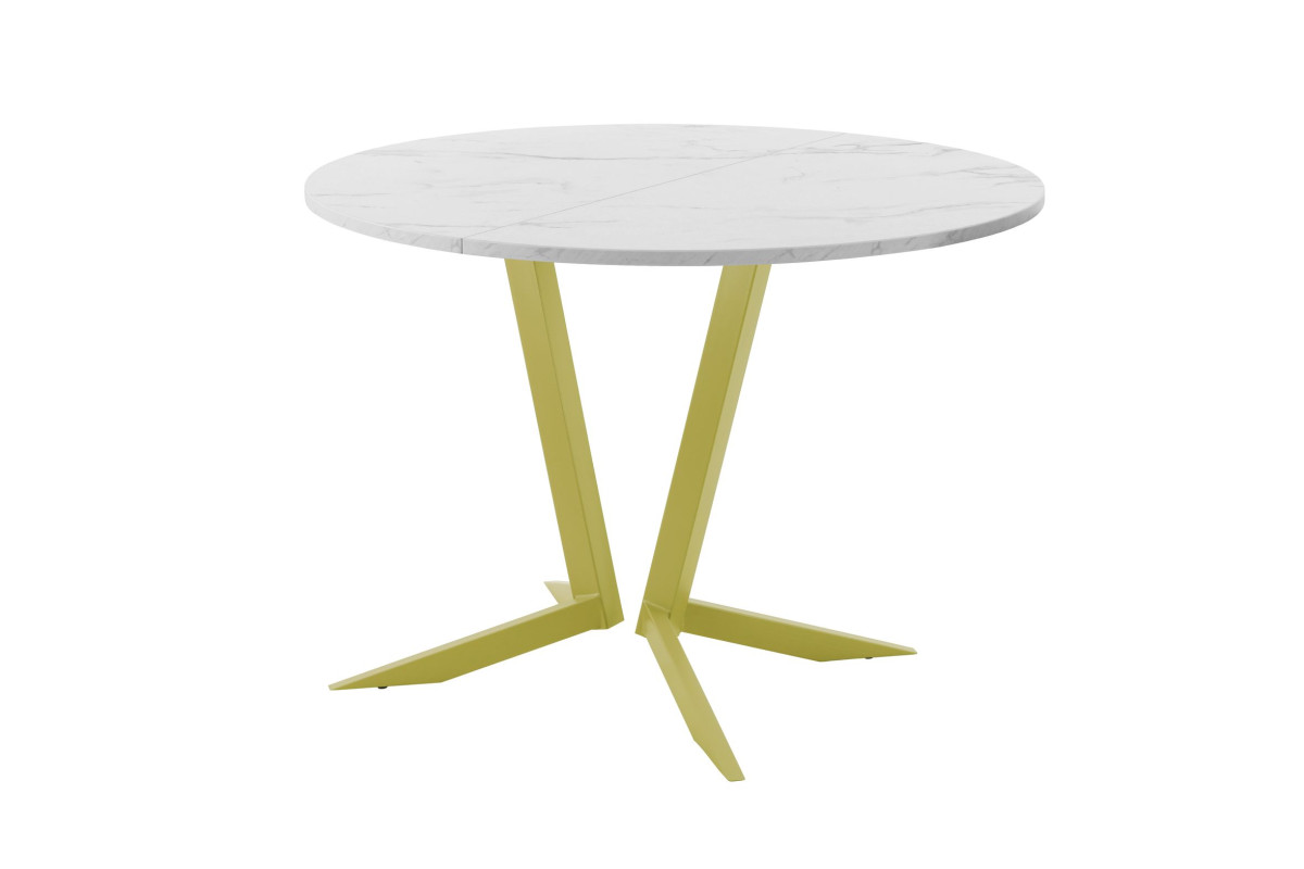 Обеденный стол AMC Elite (серии SLIM) / E19(900) D1 (золото/Мрамор Кристалл)