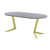 Обеденный стол AMC Elite (серии SLIM) / E19(800) D1 (золото/Бетон Чикаго светло-серый)