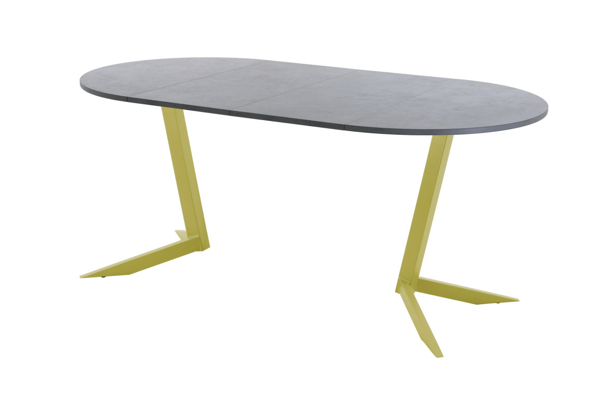 Обеденный стол AMC Elite (серии SLIM) / E19(800) D1 (золото/Бетон Чикаго светло-серый)