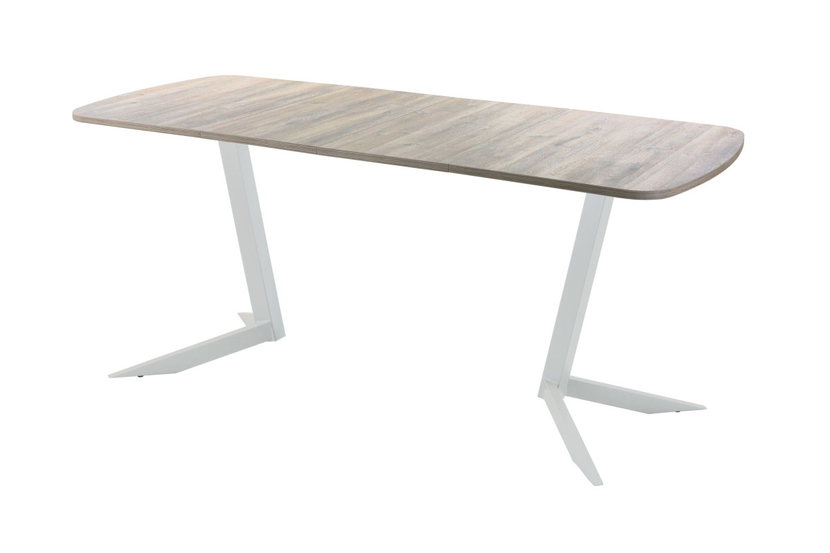 Обеденный стол AMC Elite (серии SLIM) / E19(1100) D2 (серебро/Дуб Уайт-Ривер песочно-бежевый)