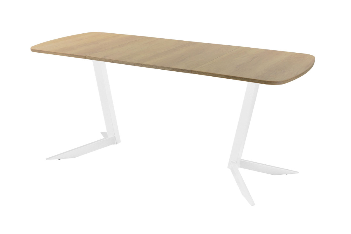 Обеденный стол AMC Elite (серии SLIM) / E19(1200) D2 (белый/Дуб Небраска Натуральный)