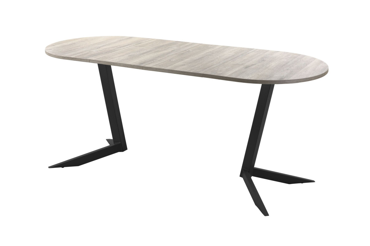 Обеденный стол AMC Elite (серии SLIM) / E19(1200) D3 (черный/Дуб Уайт-Ривер песочно-бежевый)