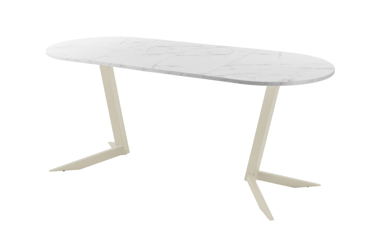 Обеденный стол AMC Elite (серии SLIM) / E19(1100) D3 (бежевый/Мрамор Кристалл)