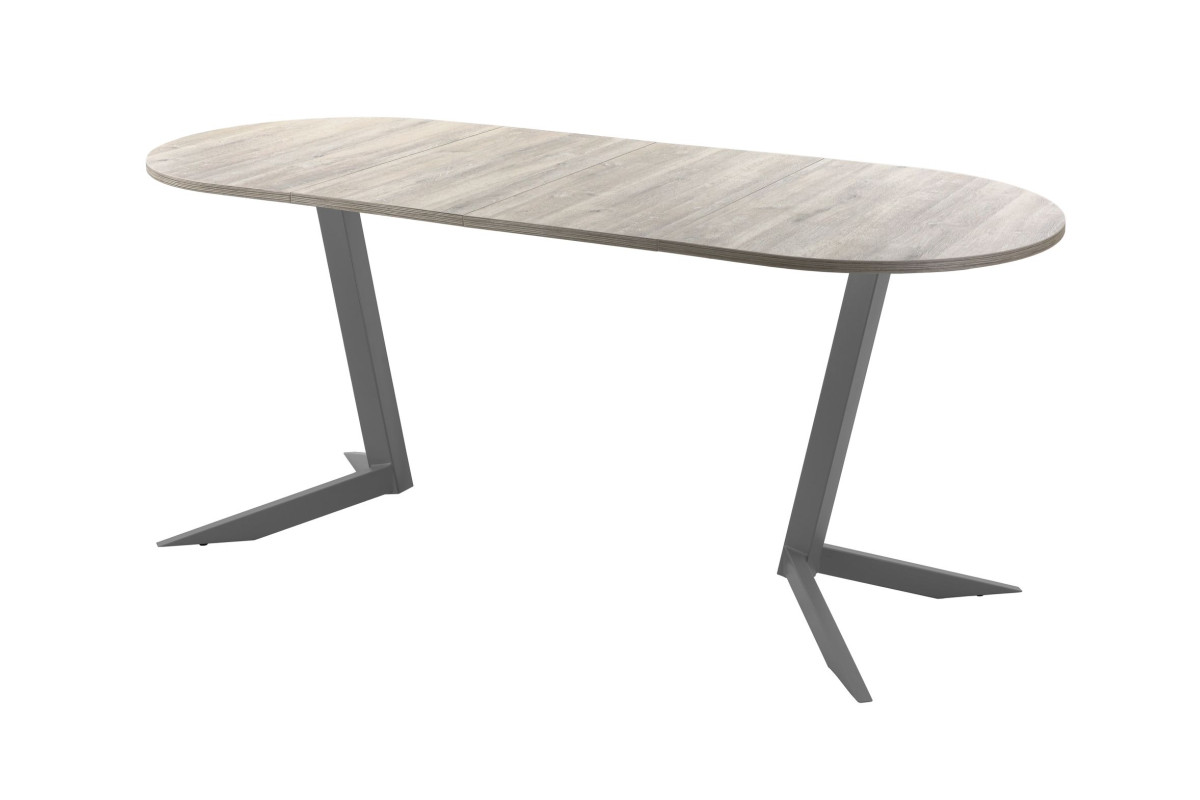 Обеденный стол AMC Elite (серии SLIM) / E19(1100) D3 (графит/Дуб Уайт-Ривер песочно-бежевый)