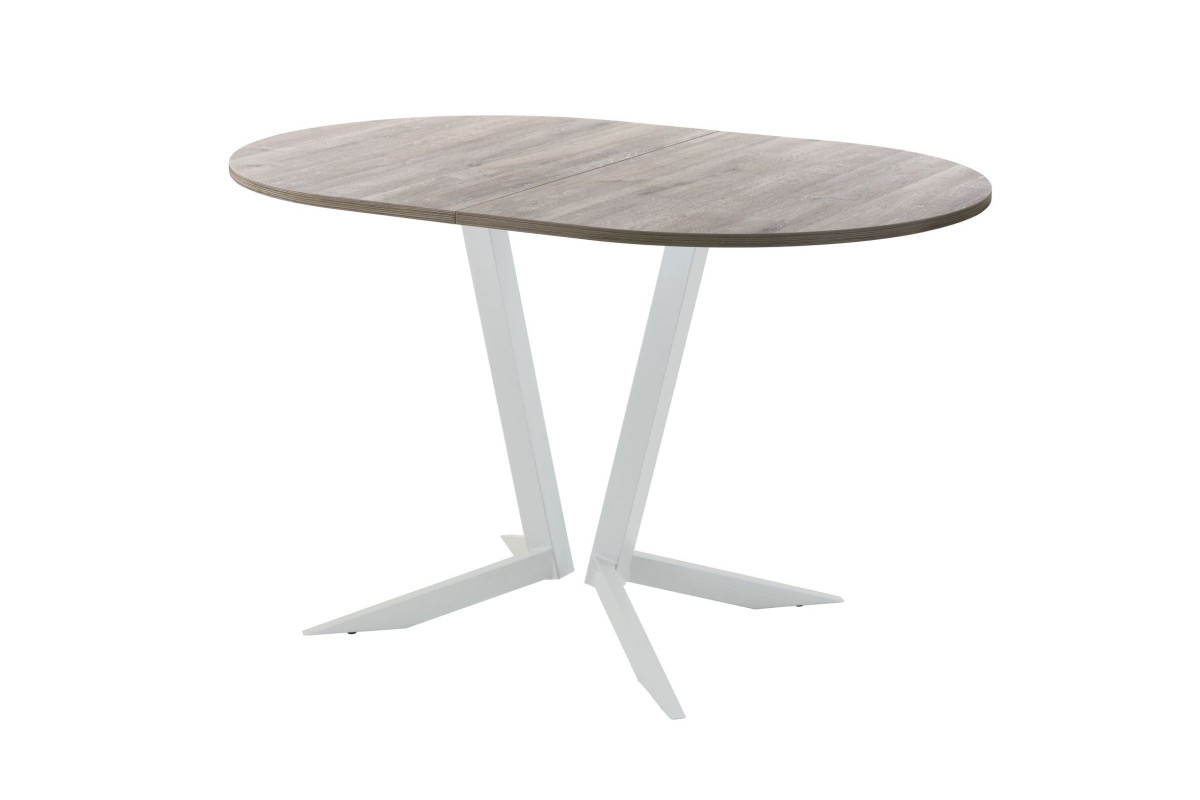 Обеденный стол AMC Elite (серии SLIM) / E19(1100) D3 (серебро/Дуб Уайт-Ривер песочно-бежевый)