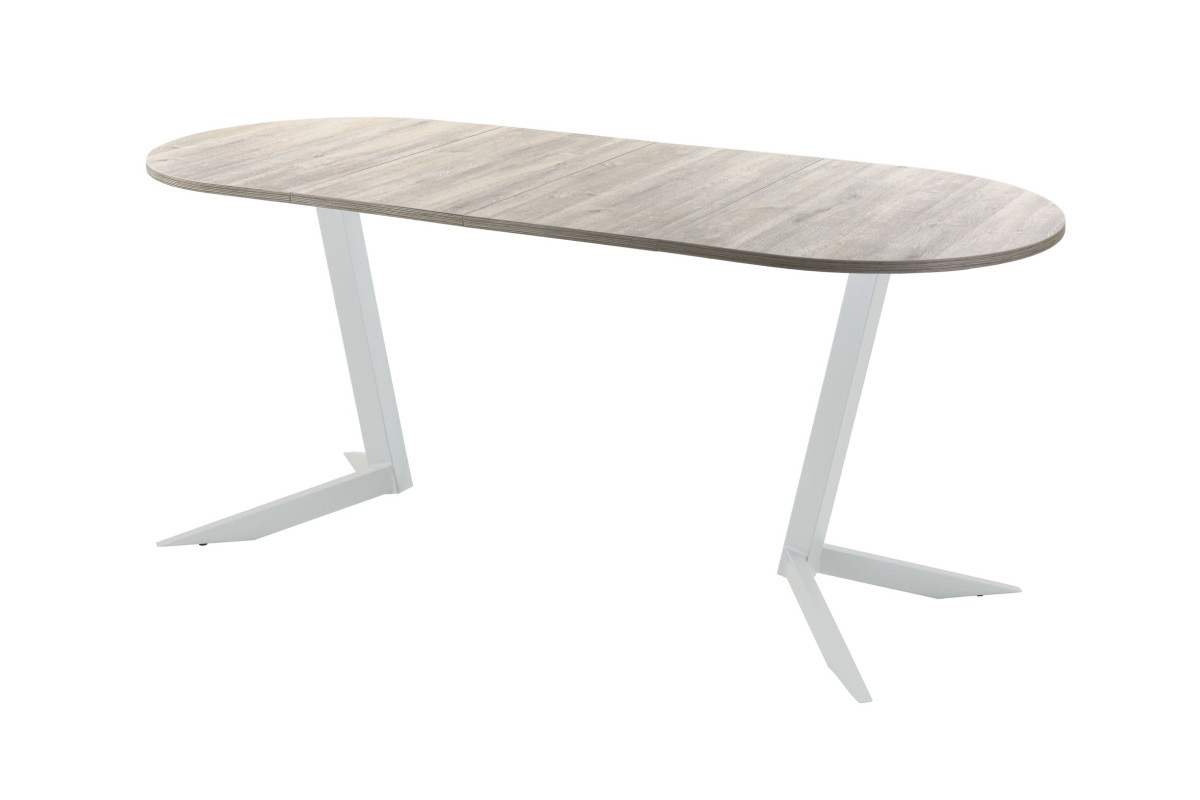 Обеденный стол AMC Elite (серии SLIM) / E19(1100) D3 (серебро/Дуб Уайт-Ривер песочно-бежевый)