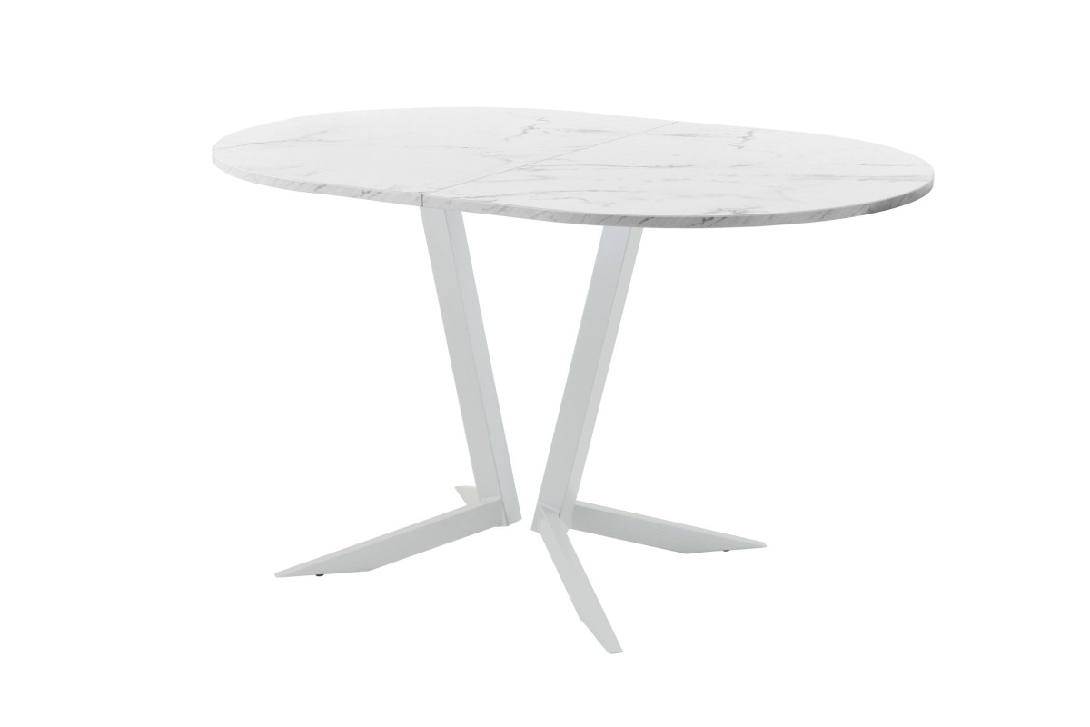 Обеденный стол AMC Elite (серии SLIM) / E19(1200) D3 (серебро/Мрамор Кристалл)