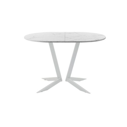 Обеденный стол AMC Elite (серии SLIM) / E19(1200) D3 (серебро/Мрамор Кристалл)